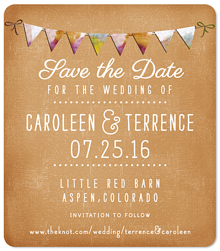 "Rustic Bunting" Save the Date Magnet